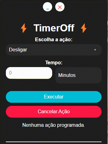 Demonstração da interface do TimerOff